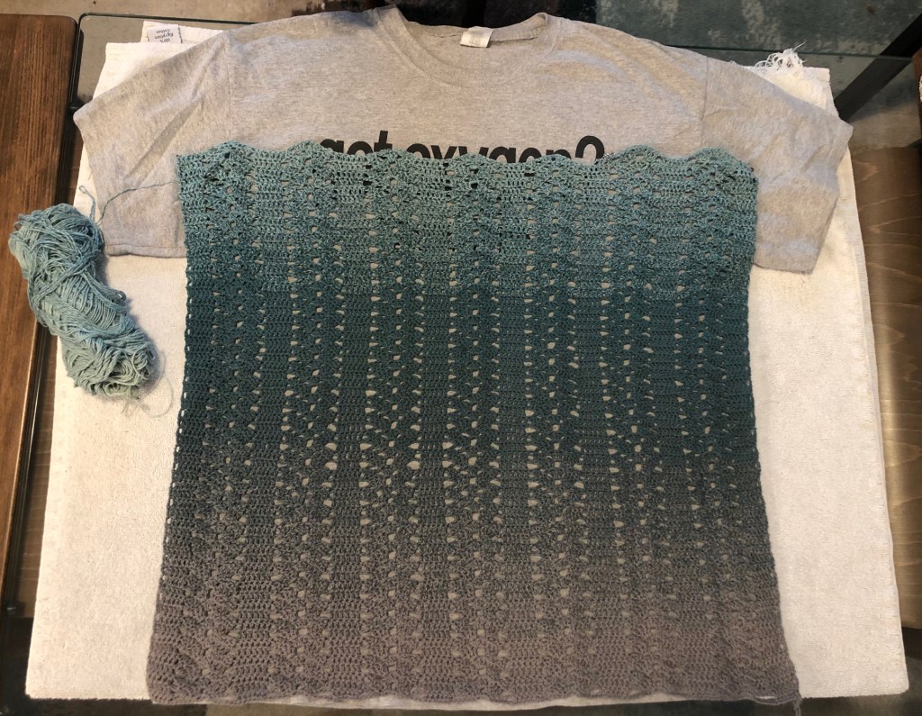 Checking the back panel for length - nearly there!